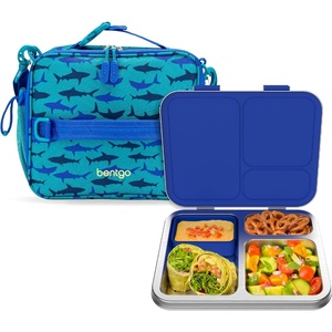 image:imageBentgo Kids Insulated Lunch Bag and Stainless Steel Lunch Box Set Sharks