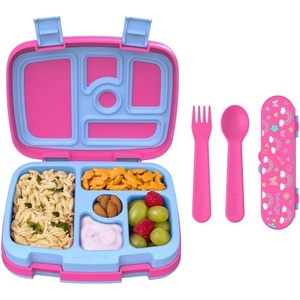 image:imageBentgo Kids Prints 5Compartment BentoStyle Kids Lunch Box Set with Reusable Plastic Utensils Rainbows and Butterflies