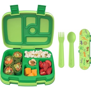 image:imageBentgo Kids Prints 5Compartment BentoStyle Kids Lunch Box Set with Reusable Plastic Utensils Safari