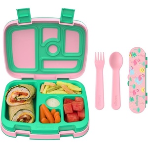 image:imageBentgo Kids Prints 5Compartment BentoStyle Kids Lunch Box Set with Reusable Plastic Utensils Tropical
