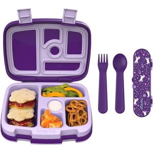image:imageBentgo Kids Prints 5Compartment BentoStyle Kids Lunch Box Set with Reusable Plastic Utensils Unicorn
