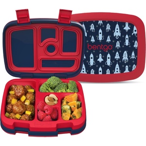 image:imageBentgo Kids Prints LeakProof 5Compartment BentoStyle Kids Lunch Box  Ideal Portion Sizes for Ages 37 Durable DropProof Dishwasher Safe PFAS amp BPAFree Materials NEW Ballet amp BowsRocket