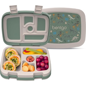 image:imageBentgo Kids Prints LeakProof 5Compartment BentoStyle Kids Lunch Box  Ideal Portion Sizes for Ages 37 Durable DropProof Dishwasher Safe PFAS amp BPAFree Materials NEW Ballet amp BowsDino Fossils