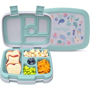 image:imageBentgo Kids Prints LeakProof 5Compartment BentoStyle Kids Lunch Box  Ideal Portion Sizes for Ages 37 Durable DropProof Dishwasher Safe PFAS amp BPAFree Materials NEW Ballet amp BowsSea Life