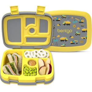 image:imageBentgo Kids Prints LeakProof 5Compartment BentoStyle Kids Lunch Box  Ideal Portion Sizes for Ages 37 Durable DropProof Dishwasher Safe PFAS amp BPAFree Materials NEW Ballet amp BowsConstruction Trucks