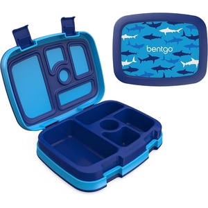 image:imageBentgo Kids Prints LeakProof 5Compartment BentoStyle Kids Lunch Box  Ideal Portion Sizes for Ages 37 Durable DropProof Dishwasher Safe PFAS amp BPAFree Materials Shark