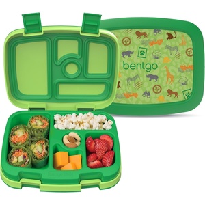 image:imageBentgo Kids Prints LeakProof 5Compartment BentoStyle Kids Lunch Box  Ideal Portion Sizes for Ages 37 Durable DropProof Dishwasher Safe PFAS amp BPAFree Materials NEW Ballet amp BowsSafari