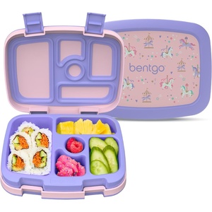 image:imageBentgo Kids Prints LeakProof 5Compartment BentoStyle Kids Lunch Box  Ideal Portion Sizes for Ages 37 Durable DropProof Dishwasher Safe PFAS amp BPAFree Materials NEW Ballet amp BowsCarousel Unicorns