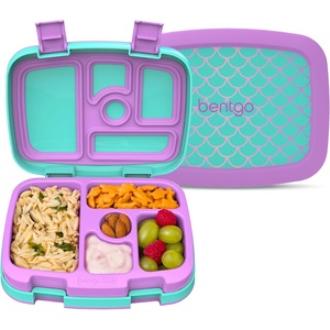 image:imageBentgo Kids Prints LeakProof 5Compartment BentoStyle Kids Lunch Box  Ideal Portion Sizes for Ages 37 Durable DropProof Dishwasher Safe PFAS amp BPAFree Materials NEW Ballet amp BowsMermaid Scales