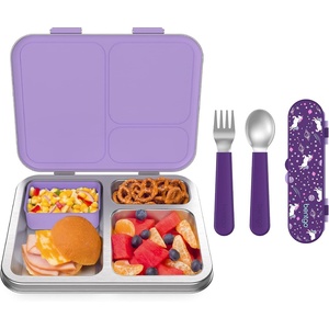 image:imageBentgo Kids Stainless Steel Prints Lunch Box Set With Reusable Stainless Steel Utensils Unicorn