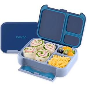 image:imageBentgo Kids Stow amp Go LeakProof Lunch Box with BuiltIn Utensil  35Cup Capacity Removable Tray PortionPerfect Compartments for Kids and Teens 2in1 Spoon amp Fork StrawberryNavy