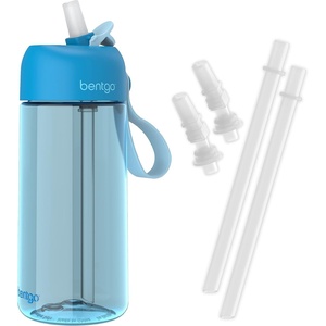 image:imageBentgo Kids Water Bottle Replacement Straws Set 15 oz LeakProof  BPAFree Tritan ShatterResistant SafeSip Spout TopRack Dishwasher Safe Blue