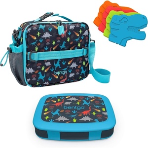 image:imageBentgo Prints Insulated Lunch Bag Set With Kids BentoStyle Lunch Box and 4 Reusable Ice Packs Dinosaur